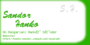 sandor hanko business card
